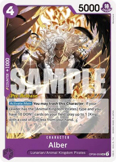 Alber OP08-059 Two Legends Pre-Release Cards Card