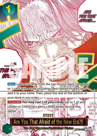 Are You That Afraid of the New Era?! (Alternate Art) OP17-037 The World's Strongest Warriors Card