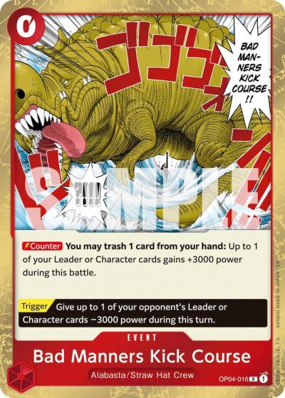 Bad Manners Kick Course (Reprint) OP04-016 Premium Booster -The Best- Vol. 2 Card