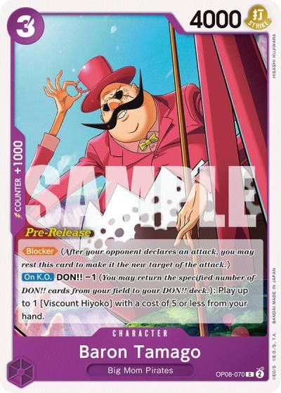Baron Tamago OP08-070 Two Legends Pre-Release Cards Card