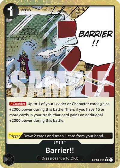 Barrier!! (Textured Foil) OP04-095 Premium Booster -The Best- Card