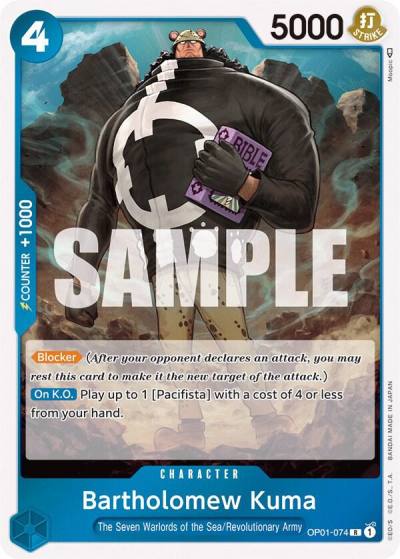 Bartholomew Kuma OP01-074 Romance Dawn Card
