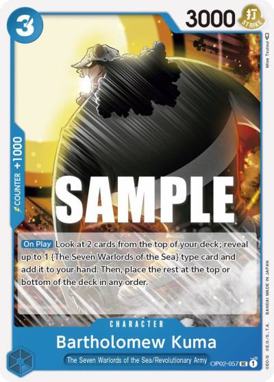 Bartholomew Kuma OP02-057 Paramount War Card