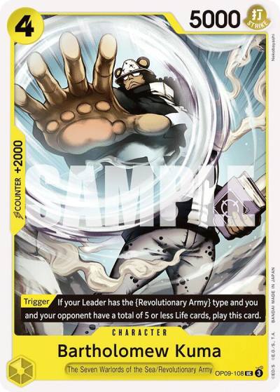 Bartholomew Kuma OP09-108 Emperors in the New World Card