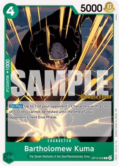 Bartholomew Kuma (OP15-029) OP15-029 Adventure on Kami's Island Release Event Cards Card