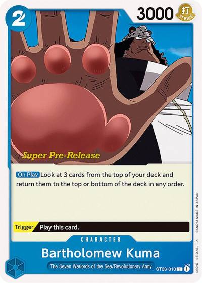 Bartholomew Kuma ST03-010 Super Pre-Release Starter Deck 3: The Seven Warlords of the Sea Card