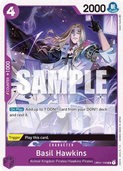 Basil Hawkins OP01-106 Romance Dawn Card