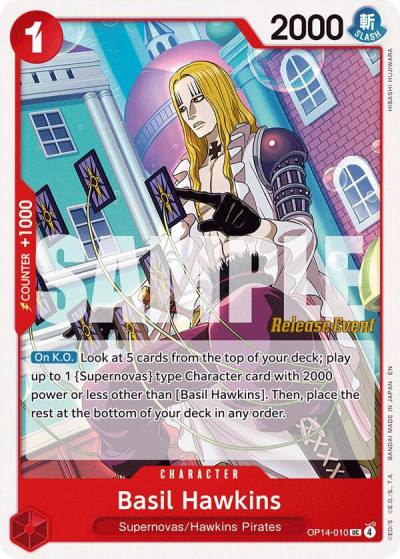 Basil Hawkins OP14-010 The Azure Sea's Seven Release Event Cards Card