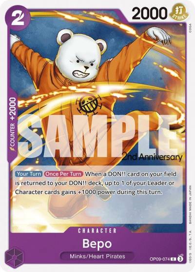 Bepo OP09-074 Emperors in the New World: 2nd Anniversary Tournament Cards Card