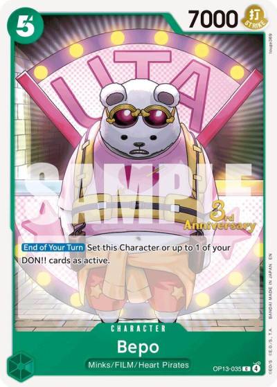 Bepo OP13-035 Carrying On His Will: 3rd Anniversary Tournament Cards Card