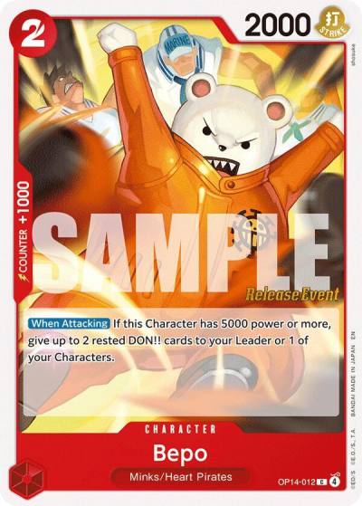 Bepo OP14-012 The Azure Sea's Seven Release Event Cards Card