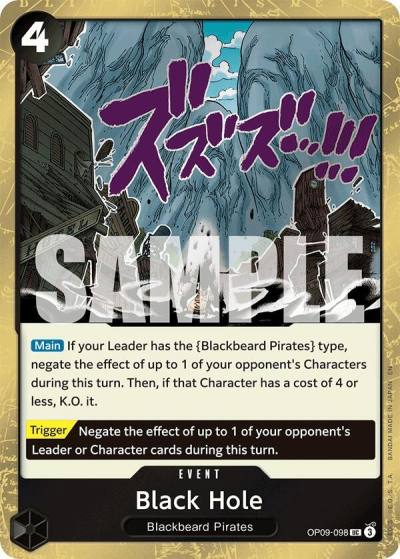 Black Hole (Pirate Foil) OP09-098 Premium Booster -The Best- Vol. 2 Card