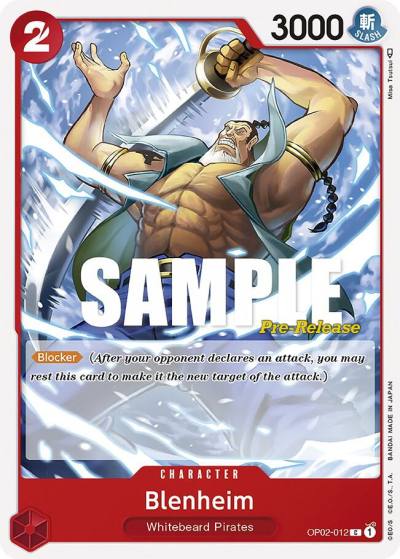 Blenheim OP02-012 Paramount War Pre-Release Cards Card