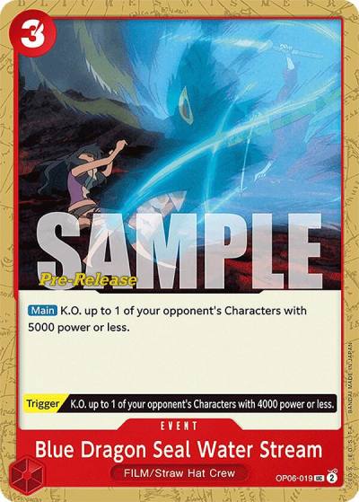 Blue Dragon Seal Water Stream OP06-019 Wings of the Captain Pre-Release Cards Card