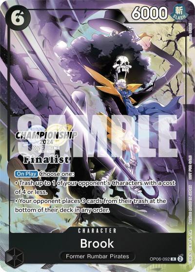 Brook (Championship 2024 Finalist Card Set) OP06-092 One Piece Promotion Cards Card