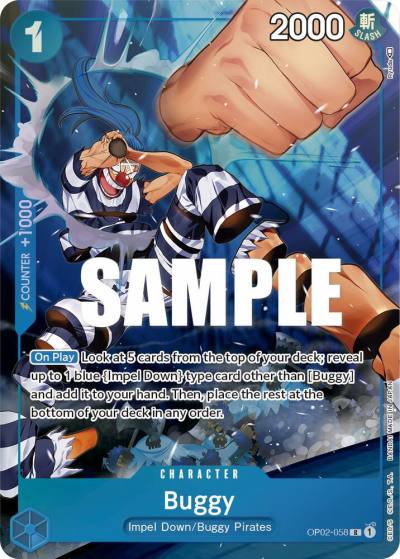 Buggy (Alternate Art) OP02-058 Paramount War Card