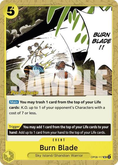 Burn Blade OP08-117 Two Legends Pre-Release Cards Card