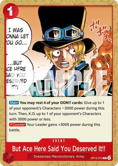 But Ace Here Said You Deserved It!! OP13-019 Starter Deck 35: RED/BLACK Sabo Card
