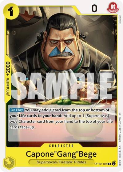 Capone"Gang"Bege OP10-103 Starter Deck 36: YELLOW Eustass"Captain"Kid Card