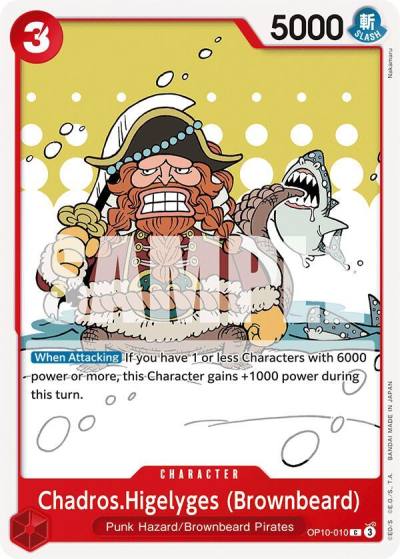 Chadros.Higelyges (Brownbeard) OP10-010 Royal Blood Card
