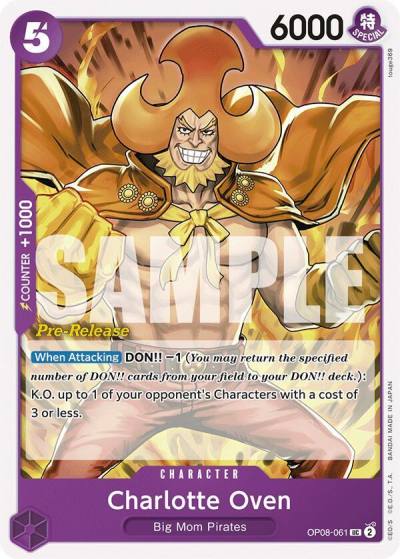 Charlotte Oven OP08-061 Two Legends Pre-Release Cards Card