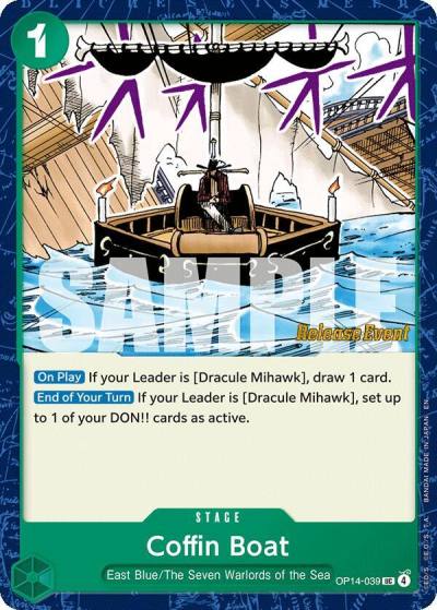 Coffin Boat OP14-039 The Azure Sea's Seven Release Event Cards Card
