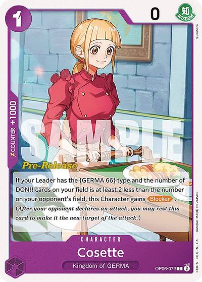 Cosette OP06-072 Wings of the Captain Pre-Release Cards Card