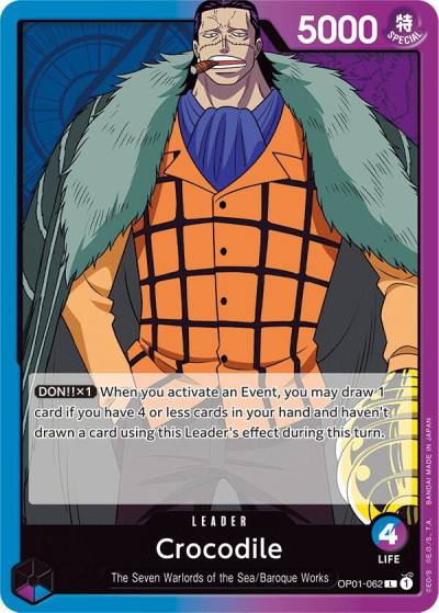 Crocodile (062) OP01-062 Romance Dawn Card