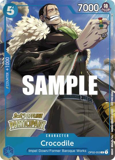 Crocodile (Offline Regional 2023) [Participant] OP02-053 One Piece Promotion Cards Card