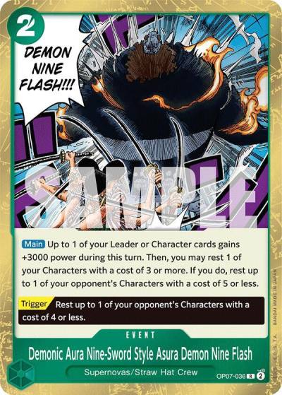 Demonic Aura Nine-Sword Style Asura Demon Nine Flash OP07-036 500 Years in the Future Card