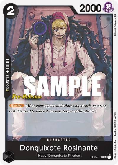 Donquixote Rosinante OP02-108 Paramount War Pre-Release Cards Card