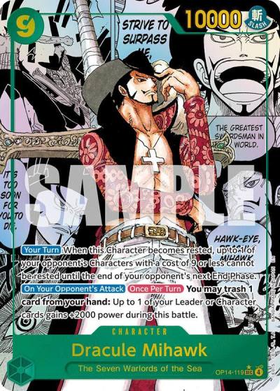 Dracule Mihawk (Manga) OP14-119 The Azure Sea's Seven Card