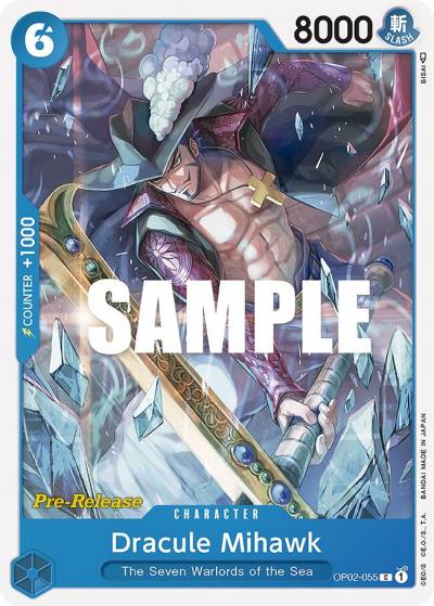 Dracule Mihawk OP02-055 Paramount War Pre-Release Cards Card