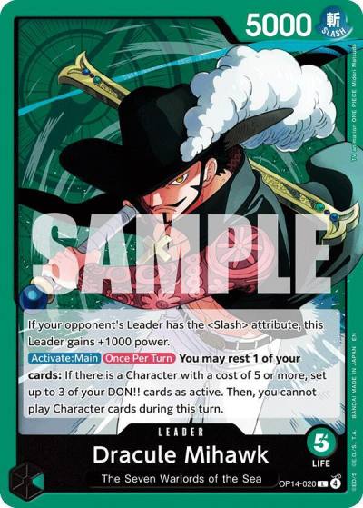 Dracule Mihawk - OP14-020 OP14-020 The Azure Sea's Seven Card