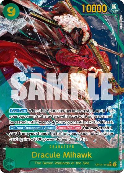 Dracule Mihawk - OP14-119 (Alternate Art) OP14-119 The Azure Sea's Seven Card