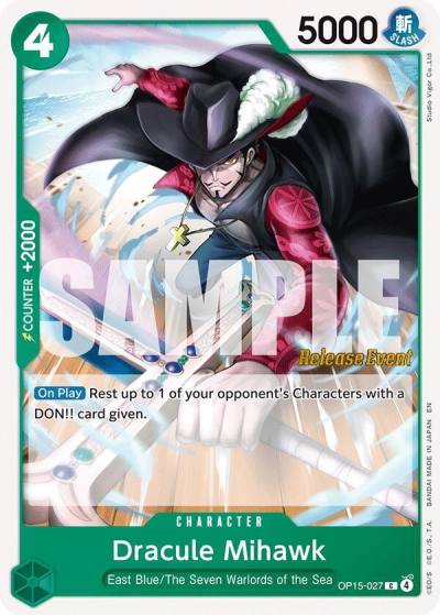 Dracule Mihawk OP15-027 Adventure on Kami's Island Release Event Cards Card