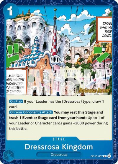 Dressrosa Kingdom OP15-057 Adventure on Kami's Island Release Event Cards Card