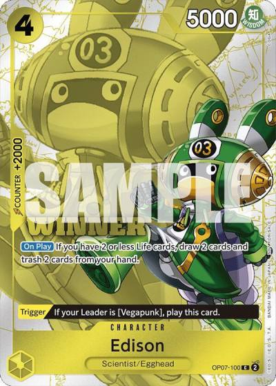Edison (Winner Pack 2024 Oct.-Dec.) OP07-100 One Piece Promotion Cards Card