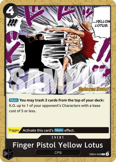 Finger Pistol Yellow Lotus EB04-049 Adventure on Kami's Island Release Event Cards Card