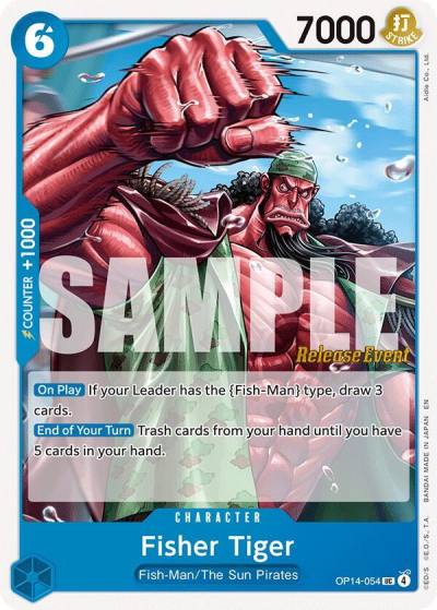 Fisher Tiger OP14-054 The Azure Sea's Seven Release Event Cards Card