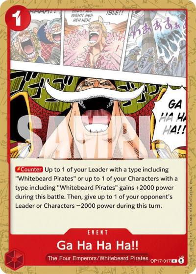 Ga Ha Ha Ha!! OP17-017 The World's Strongest Warriors Card