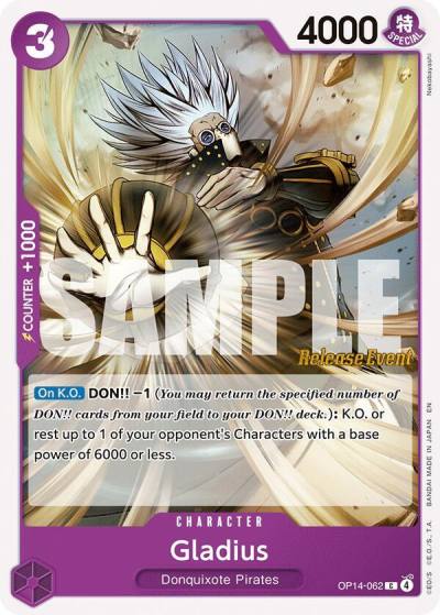 Gladius OP14-062 The Azure Sea's Seven Release Event Cards Card