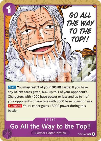 Go All the Way to the Top!! OP13-077 Carrying On His Will Card