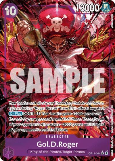Gol.D.Roger (064) (Alternate Art) OP13-064 Carrying On His Will Card