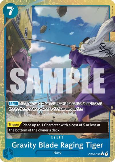 Gravity Blade Raging Tiger (Alternate Art) OP06-058 Premium Booster -The Best- Vol. 2 Card