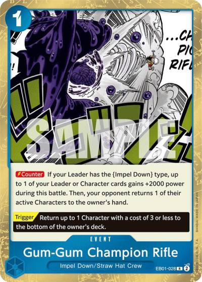 Gum-Gum Champion Rifle EB01-028 Extra Booster: Memorial Collection Card