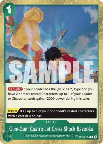 Gum-Gum Cuatro Jet Cross Shock Bazooka OP09-039 Emperors in the New World Card