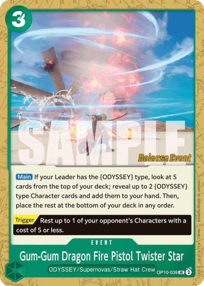 Gum-Gum Dragon Fire Pistol Twister Star OP10-039 Royal Blood Release Event Cards Card