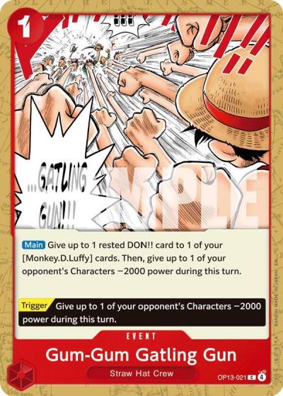 Gum-Gum Gatling Gun OP13-021 Carrying On His Will Card