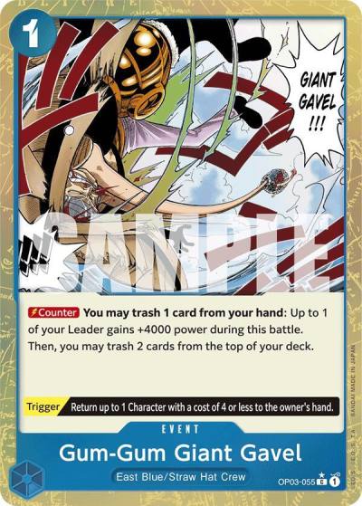 Gum-Gum Giant Gavel (Textured Foil) OP03-055 Premium Booster -The Best- Card